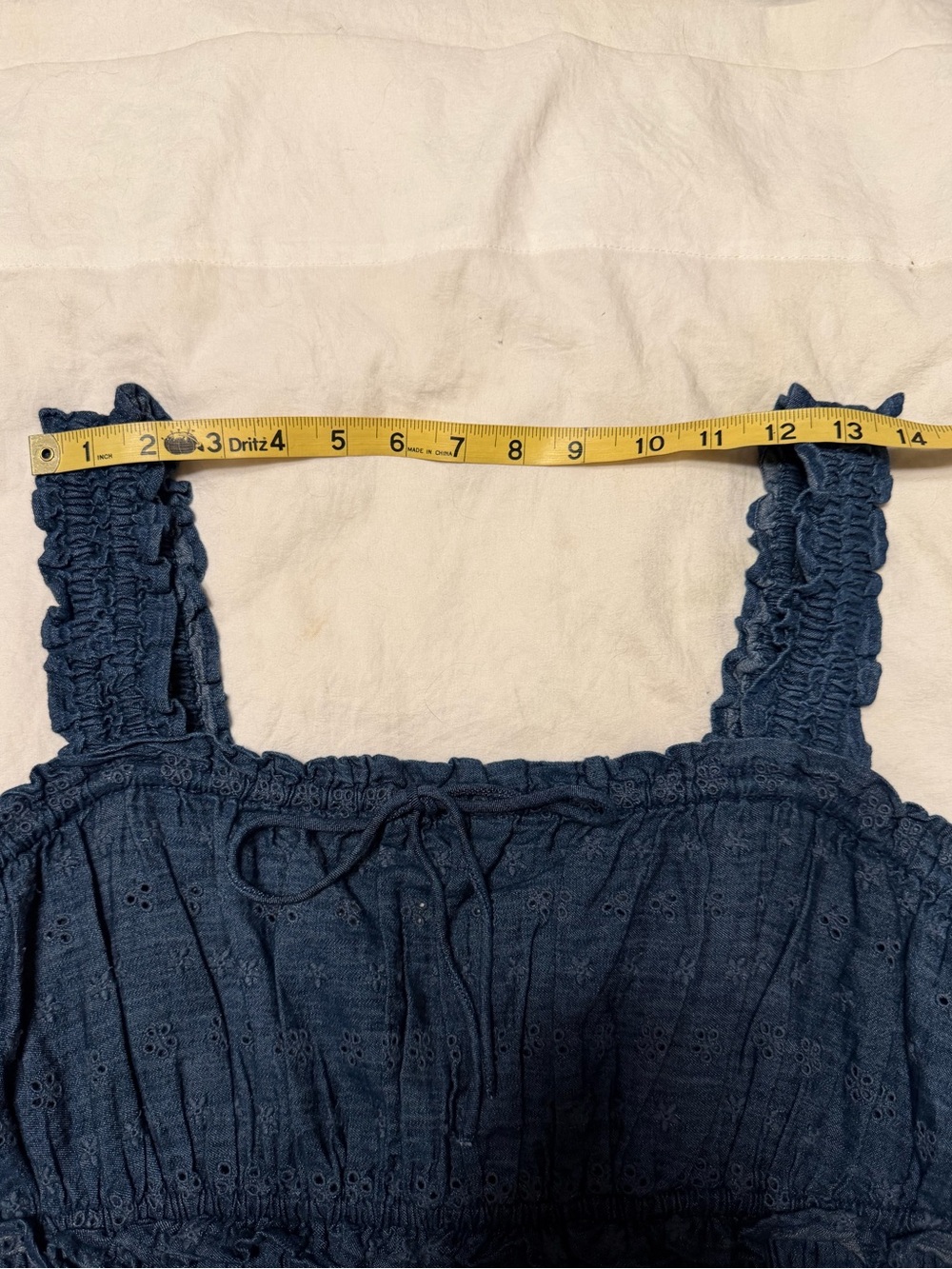 Gap × DÔEN Midi Blue Eyelet Denim Dress Size Large NWT - Picture 5 of 16